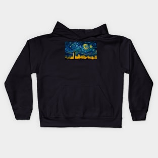 Washington DC skyline like starry night Kids Hoodie